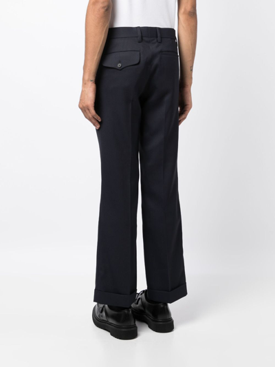Shop Kolor Tailored Cuffed Trousers In Blue