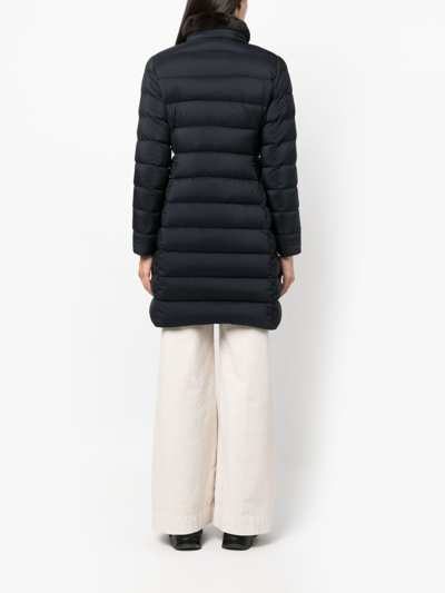 Moorer Double Breasted Long Down Jacket Longan In Black