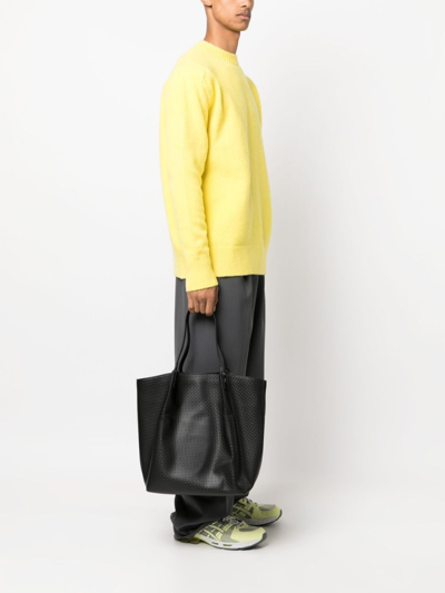 Serapian Medium Vertical Secret Monogram-embossed Tote Bag In Black