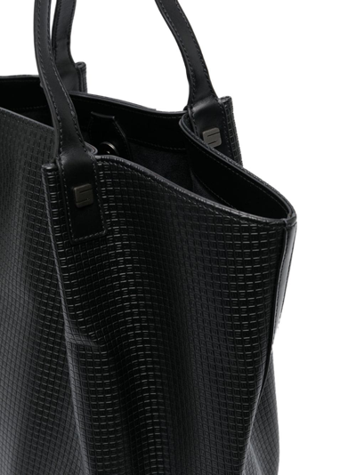 Serapian Medium Vertical Secret Monogram-embossed Tote Bag In Black