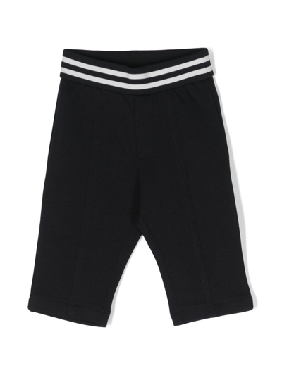 Emporio Armani Logo-patch Elasticated-waistband Leggings In Blue