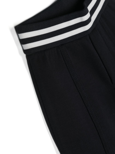 Emporio Armani Logo-patch Elasticated-waistband Leggings In Blue