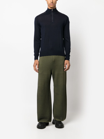 Paul & Shark Logo-patch Roll-neck Jumper In Blue