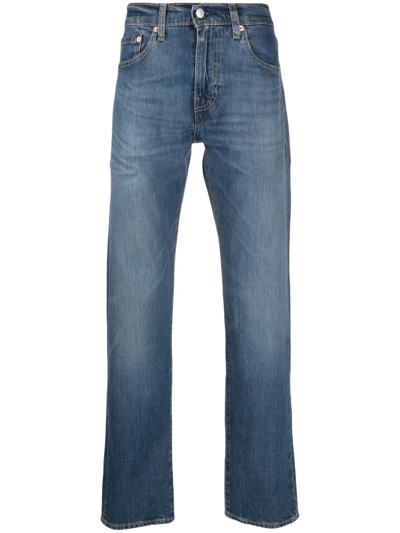 Shop Levi's Logo-patch Straight-leg Jeans In Blue