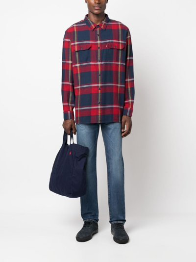 Levi's Logo-patch Straight-leg Jeans In Blue