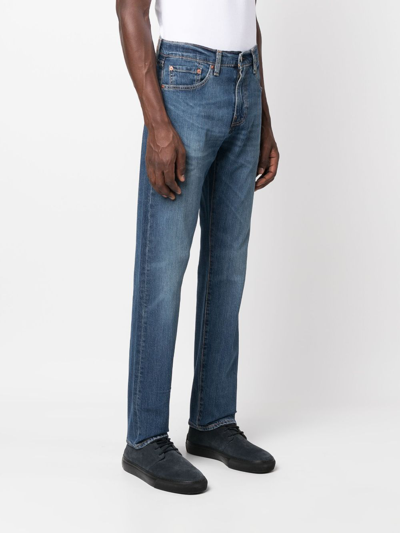 Shop Levi's Logo-patch Straight-leg Jeans In Blue