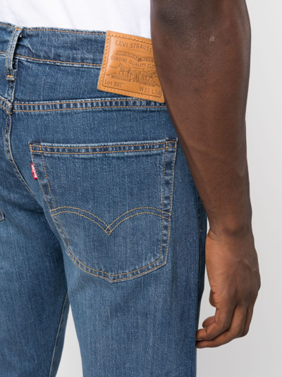 Shop Levi's Logo-patch Straight-leg Jeans In Blue