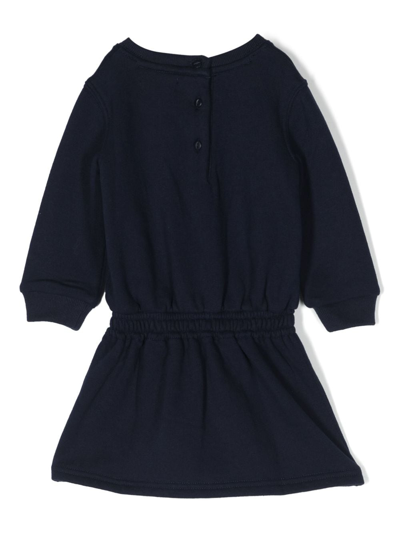Shop Ralph Lauren Polo Bear-print Jersey Dress In Blue