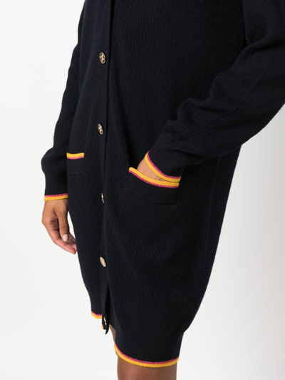 Barrie Button-up Cashmere Cardi-coat In Blue