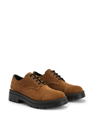 Shop Giuseppe Zanotti Lapley Logo-plaque Derby Shoes In Brown