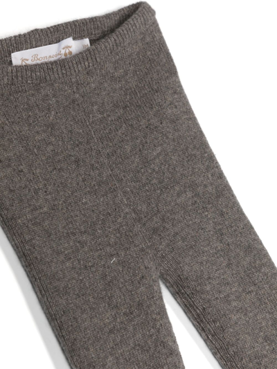 Shop Bonpoint Elasticated Cashmere Leggings In Brown