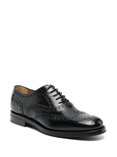 Shop Church's Burwood Wg Decorative-stitching Brogues In Black