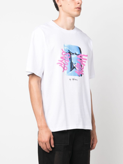 Shop Gcds Logo-print Cotton T-shirt In White