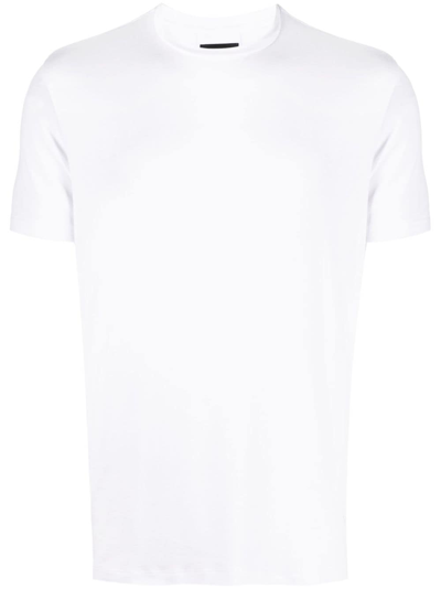 Emporio Armani Round Neck Short-sleeved T-shirt In White