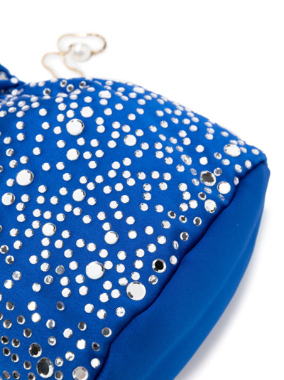 Shop Rosantica Selene Illusione Crystal Bucket Bag In Blue