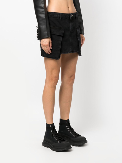 Shop 3x1 Celine Denim Cargo Skirt In Black