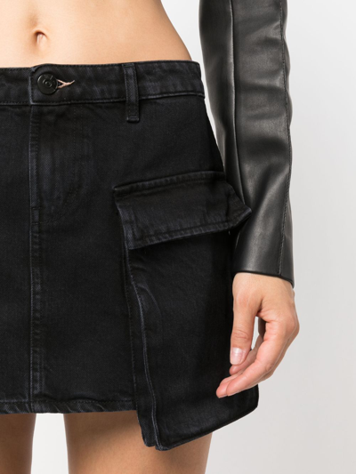 Shop 3x1 Celine Denim Cargo Skirt In Black