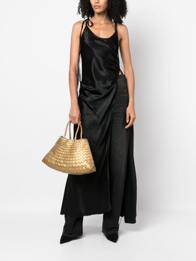 Dragon Diffusion Santa Croce Interwoven Tote Bag In Gold