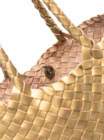 Dragon Diffusion Santa Croce Interwoven Tote Bag In Gold