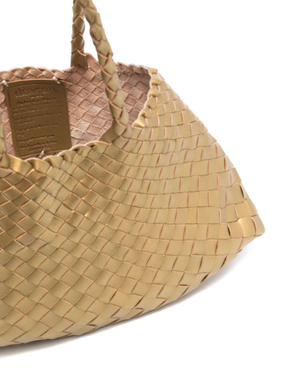 Dragon Diffusion Santa Croce Interwoven Tote Bag In Gold