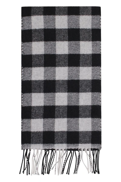 Shop Woolrich Buffalo Checked Wool Scarf In Multicolor