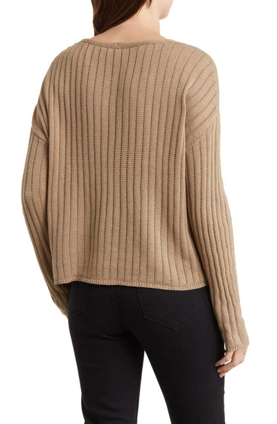 Shop Love By Design Samantha V-neck Knit Sweater In Simply Taupe