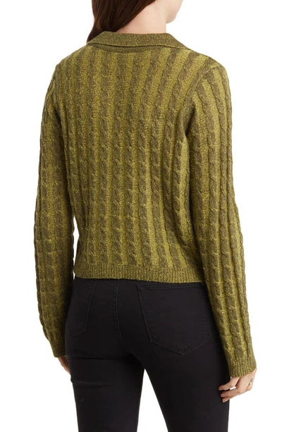 Shop Love By Design Clara Ribbed Sweater In Green Oasis Rifle Green