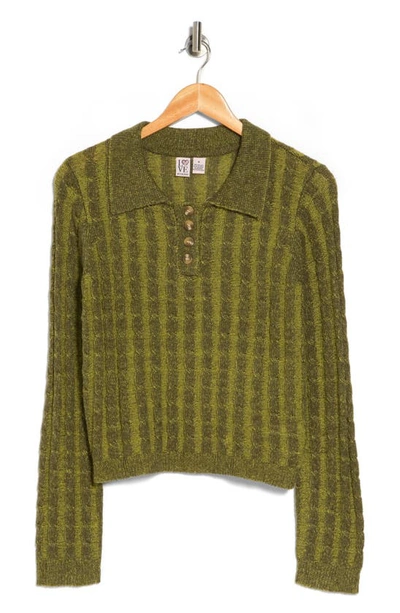 Shop Love By Design Clara Ribbed Sweater In Green Oasis Rifle Green