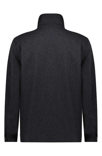 Cole Haan Melton Wool Blend Field Coat In Charcoal