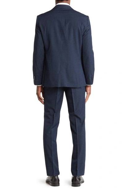 Shop Savile Row Co Navy Check Two-button Notch Lapel Suit