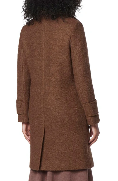 Shop Andrew Marc Regine Pressed Bouclé Wool Blend Coat In Sepia