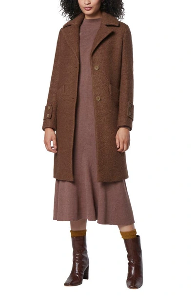 Shop Andrew Marc Regine Pressed Bouclé Wool Blend Coat In Sepia