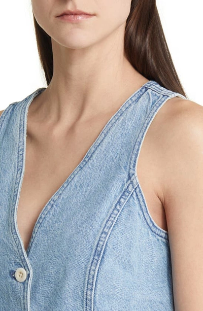 Shop Madewell Katrina Denim Crop Vest Top In Eldamere Wash