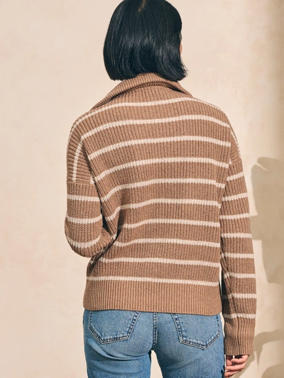 Shop Faherty Mariner Sweater In Camel Stripe