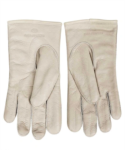 Shop Parajumpers Leather Gloves In Ivory