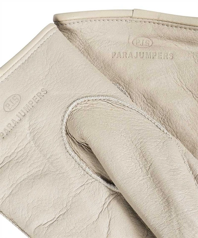 Shop Parajumpers Leather Gloves In Ivory