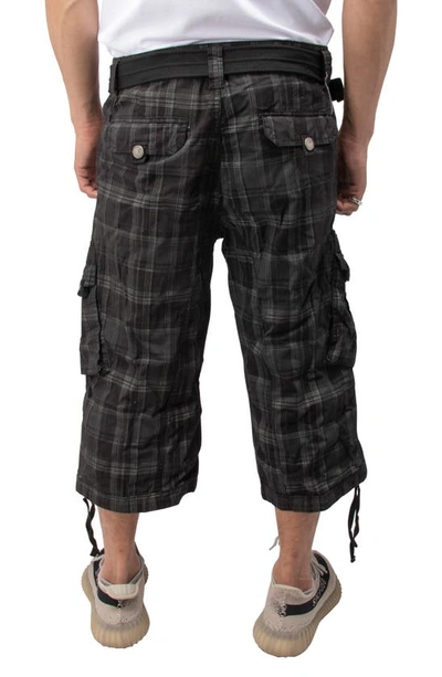 Charcoal Grey Belted Cargo Shorts