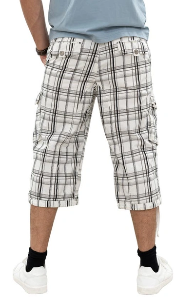 X-ray Belted Cargo Shorts In Plaid White