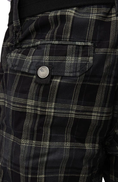 X-ray Belted Cargo Shorts In Plaid Black