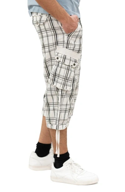 X-ray Belted Cargo Shorts In Plaid White