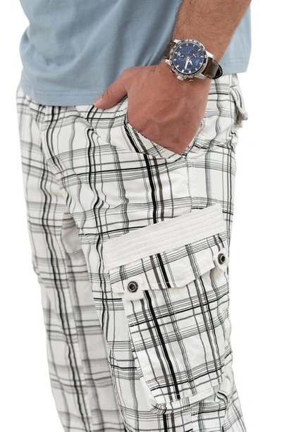 X-ray Belted Cargo Shorts In Plaid White
