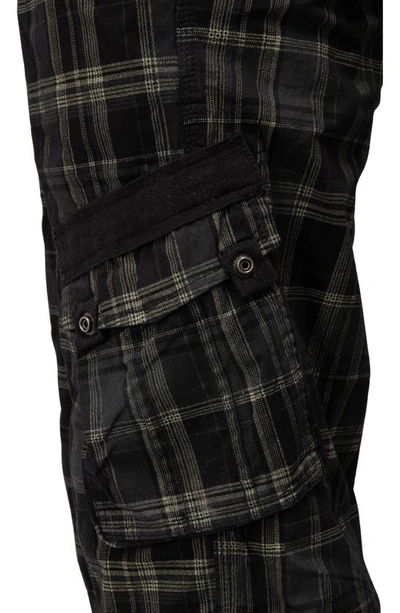 X-ray Belted Cargo Shorts In Plaid Black