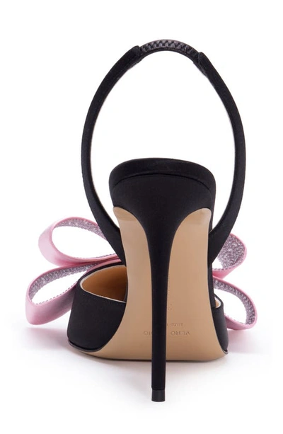 Shop Mach & Mach Le Cadeau Bow Pointed Toe Slingback Pump In Pink