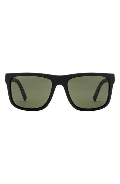 Shop Electric Swingarm Xl 59mm Flat Top Sunglasses In Matte Black/ Grey