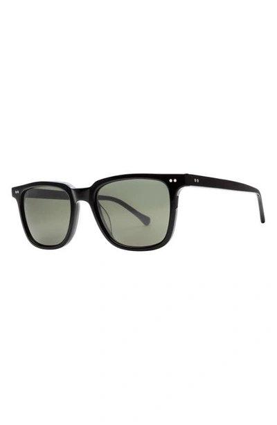 Shop Electric Birch 53mm Polarized Square Sunglasses In Gloss Black/ Grey