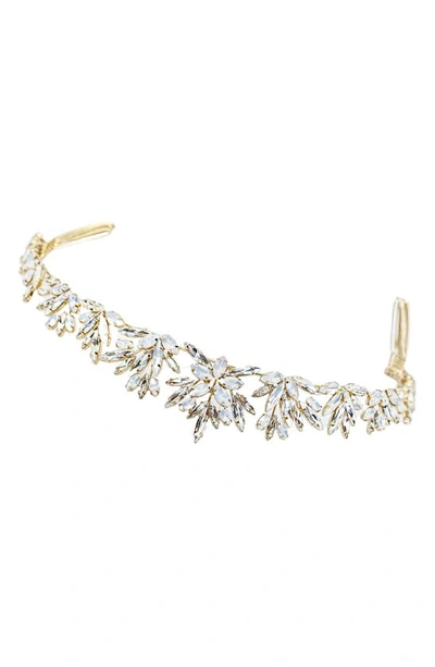 Shop Brides And Hairpins Honora Crystal & Opal Crown In Gold