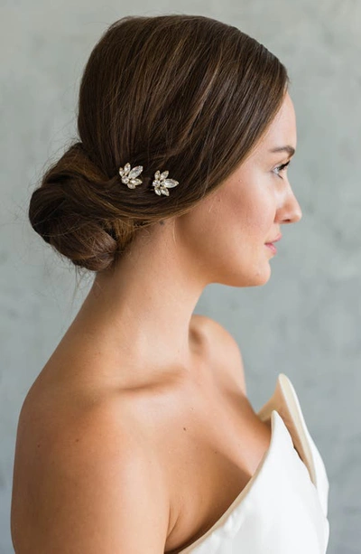 Brides And Hairpins Kenji Set Of 2 Crystal Combs In Gold
