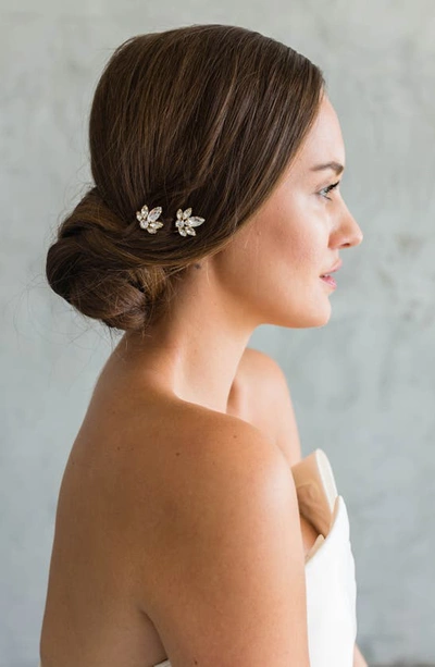 Brides And Hairpins Kenji Set Of 2 Crystal Combs In Gold