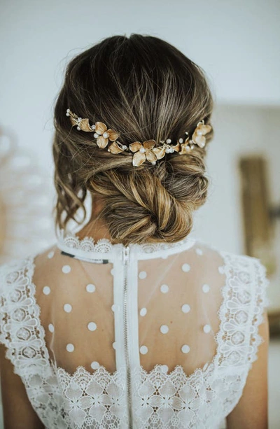Brides And Hairpins Noemie Halo Crown Comb In Gold