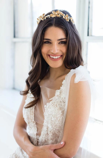 Brides And Hairpins Noemie Halo Crown Comb In Gold